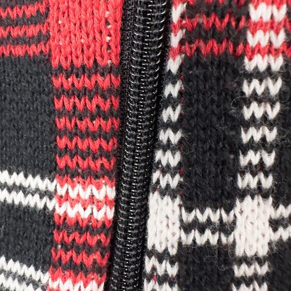 Chaps Asymmetric Zip Plaid Sweater Vest Womens 2X Cotton Knit Preppy Cabincore - Picture 12 of 15